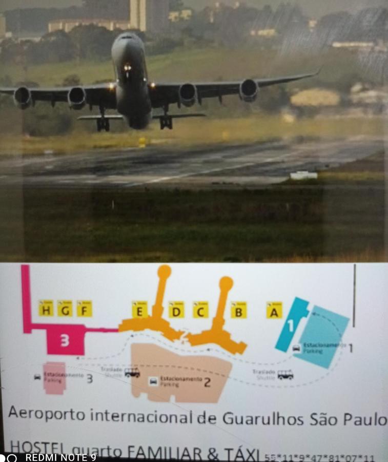 Hostel Familia Quartos Privado Proximo Aeroporto Int Guarulhos Sp Taxi 24 Hrs Extérieur photo