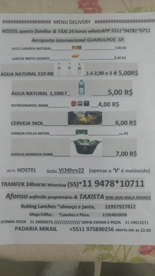 Hostel Familia Quartos Privado Proximo Aeroporto Int Guarulhos Sp Taxi 24 Hrs Extérieur photo